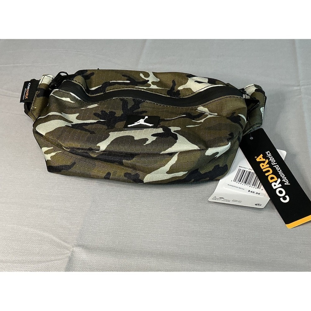 NWT Jordan Camo 2 L Waste Pack Fanny Pack Crossbody Bag Jumpman Olive Black